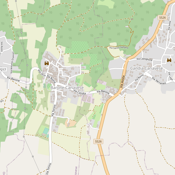 Thumbnail mappa stradale di Barone Canavese
