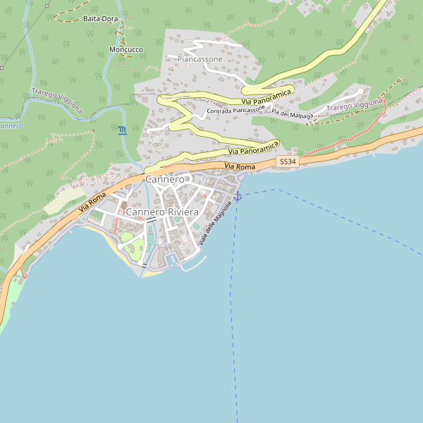 Thumbnail mappa stradale di Cannero Riviera