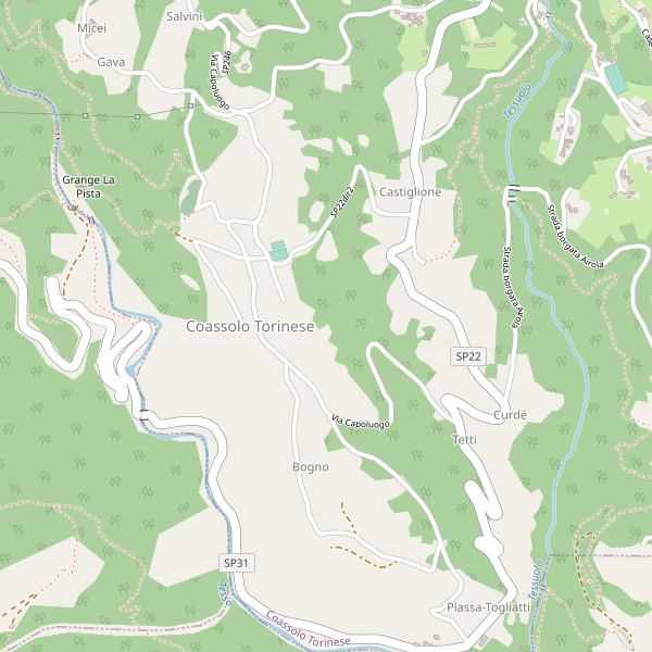 Thumbnail mappa stradale di Coassolo Torinese