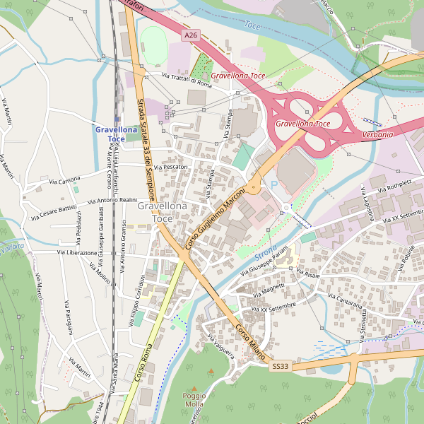 Thumbnail mappa stradale di Gravellona Toce