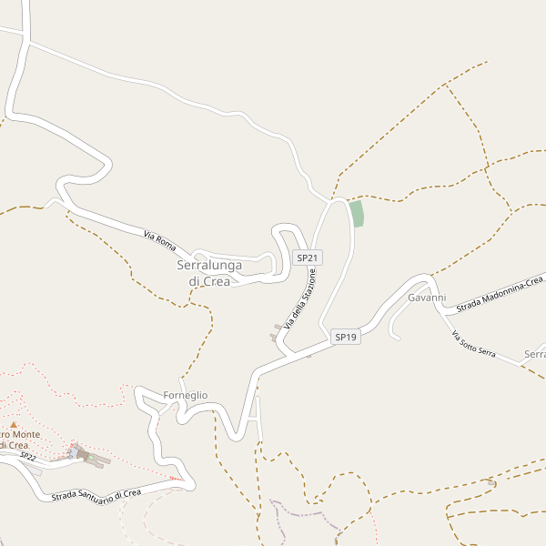 Thumbnail mappa stradale di Serralunga di Crea
