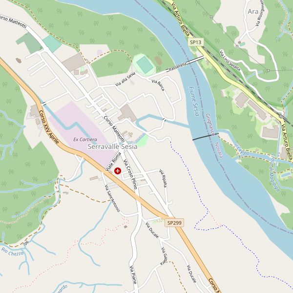 Thumbnail mappa stradale di Serravalle Sesia