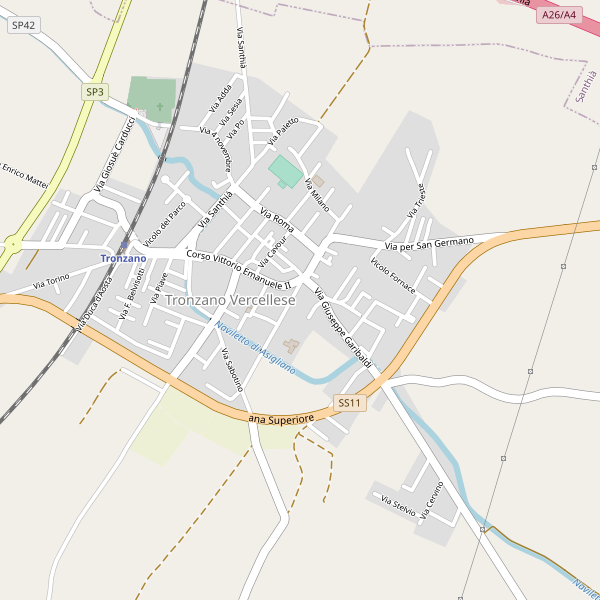 Thumbnail mappa stradale di Tronzano Vercellese