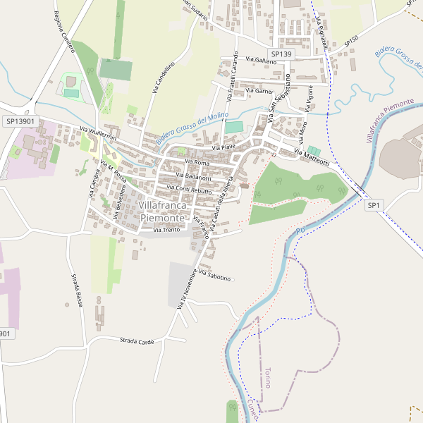 Thumbnail mappa stradale di Villafranca Piemonte