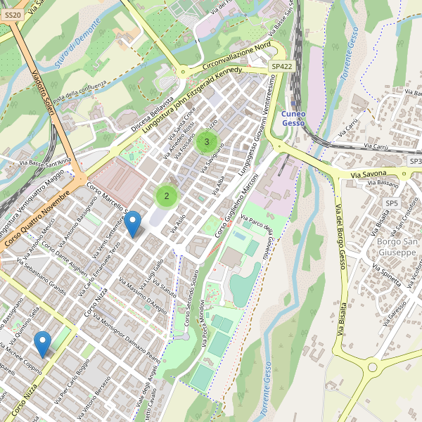 Thumbnail mappa hotel di Cuneo