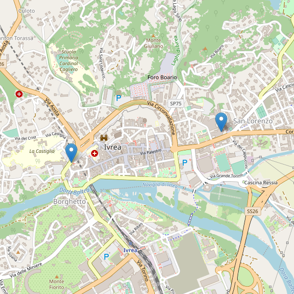 Thumbnail mappa hotel di Ivrea