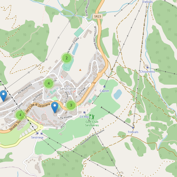 Thumbnail mappa hotel di Sestriere