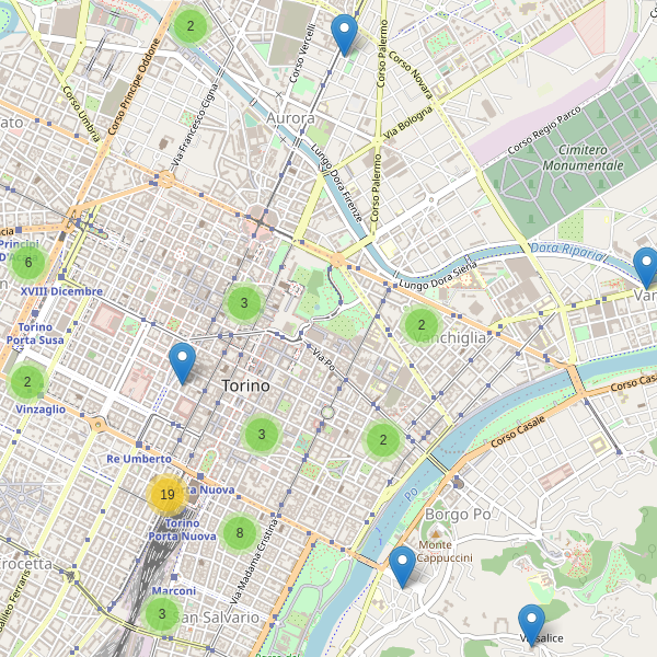 Thumbnail mappa hotel di Torino