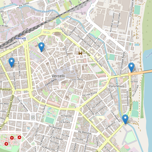 Thumbnail mappa hotel di Vercelli