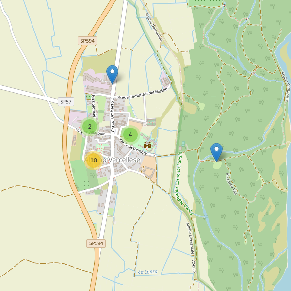 Thumbnail mappa parcheggi di Albano Vercellese