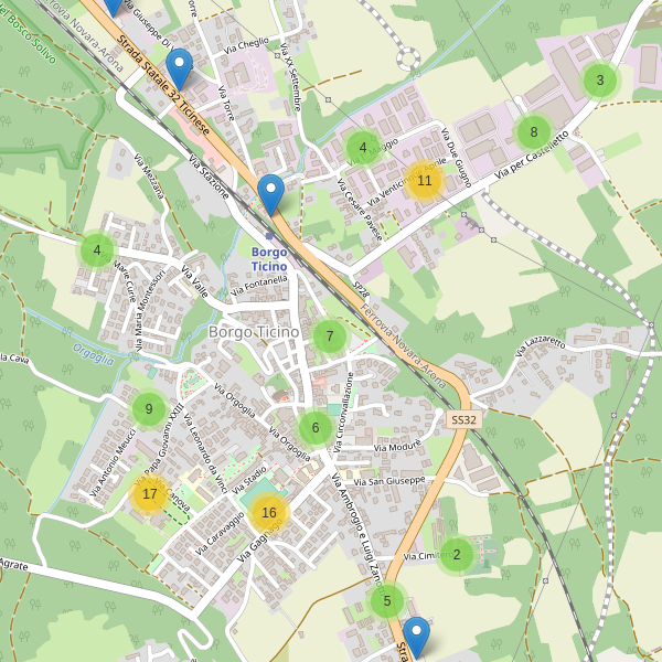 Thumbnail mappa parcheggi di Borgo Ticino