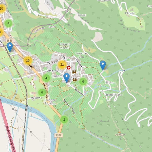 Thumbnail mappa parcheggi di Carema