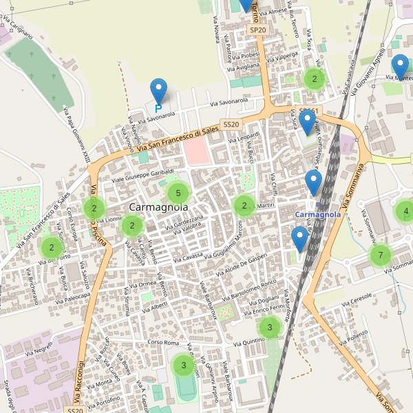 Thumbnail mappa parcheggi di Carmagnola