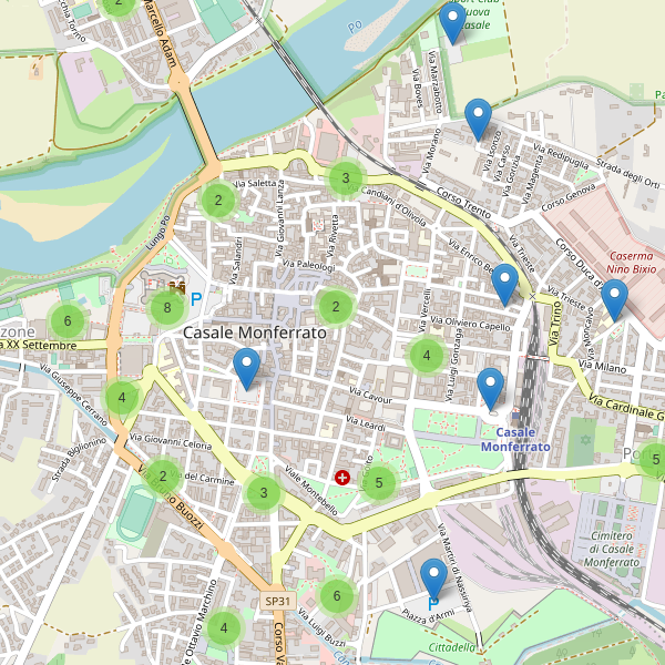 Thumbnail mappa parcheggi di Casale Monferrato