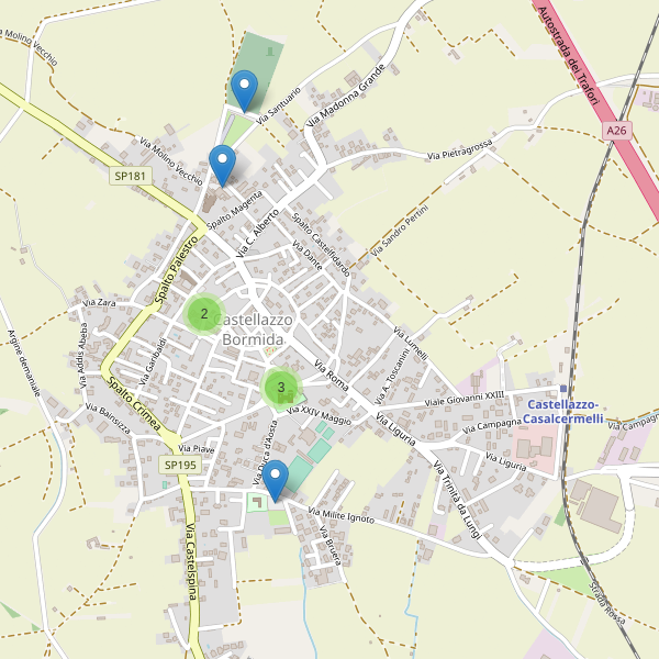 Thumbnail mappa parcheggi di Castellazzo Bormida
