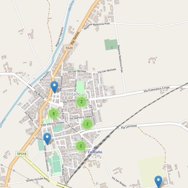 Thumbnail mappa parcheggi di Centallo