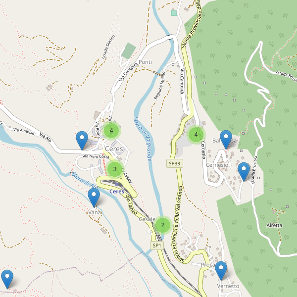 Mappa Parcheggi Di Ceres - Lombardo Geosystems