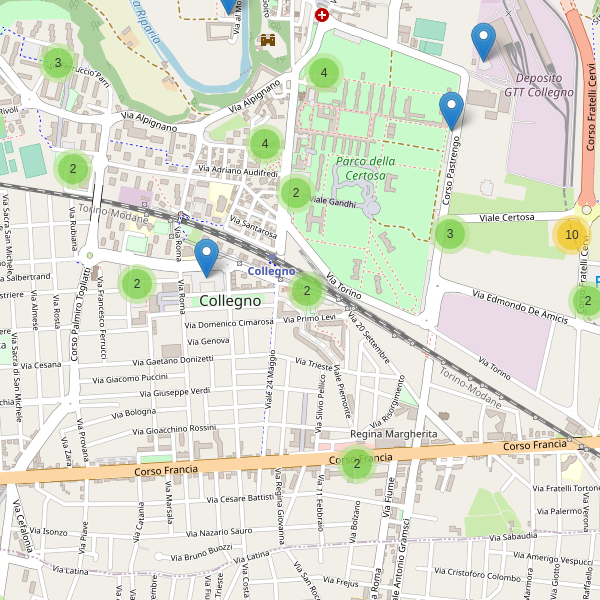 Thumbnail mappa parcheggi di Collegno