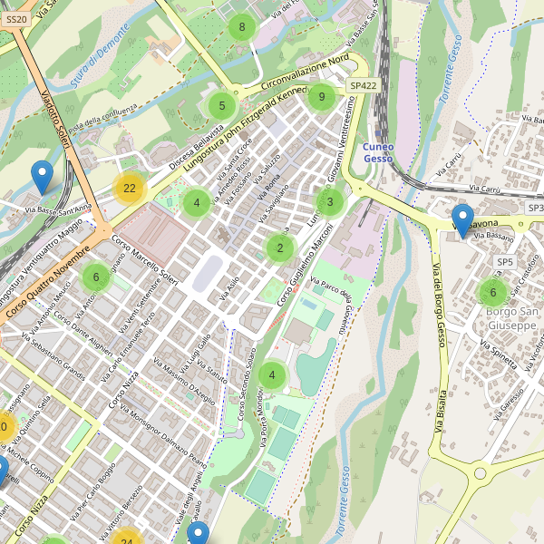 Thumbnail mappa parcheggi Cuneo
