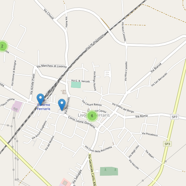 Thumbnail mappa parcheggi di Livorno Ferraris