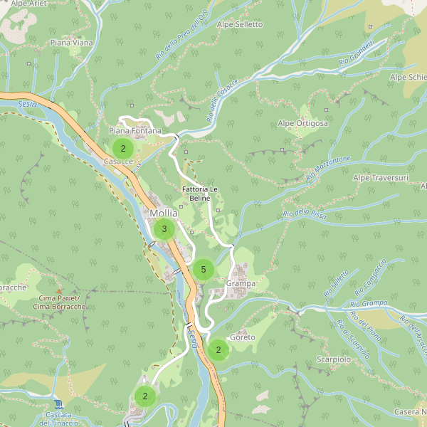 Thumbnail mappa parcheggi di Mollia