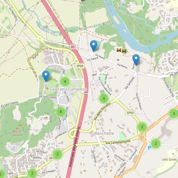 Thumbnail mappa parcheggi di Salerano Canavese