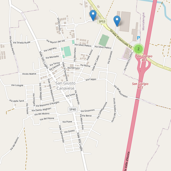 Thumbnail mappa parcheggi di San Giusto Canavese