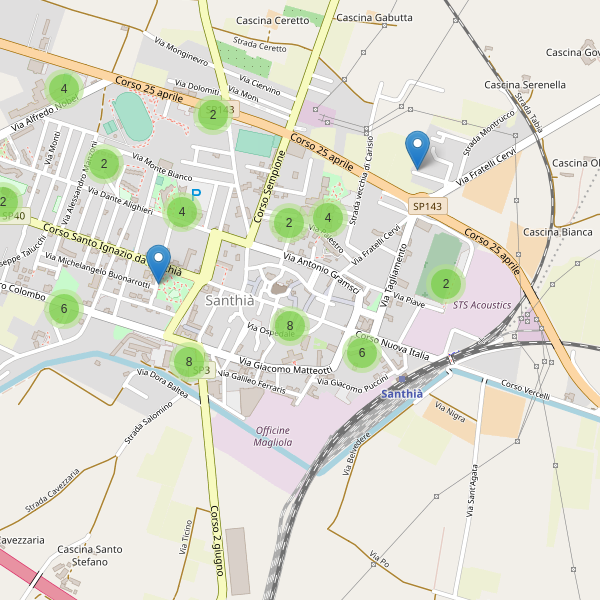 Thumbnail mappa parcheggi di Santhià