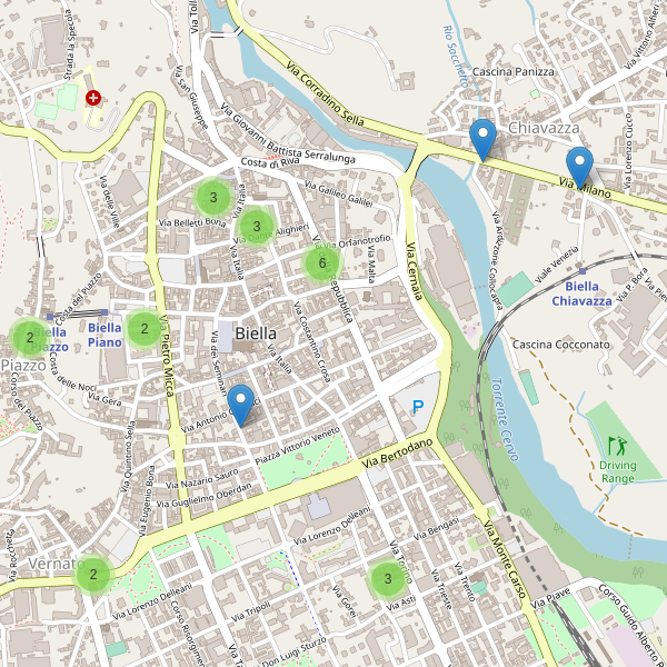 Thumbnail mappa ristoranti di Biella