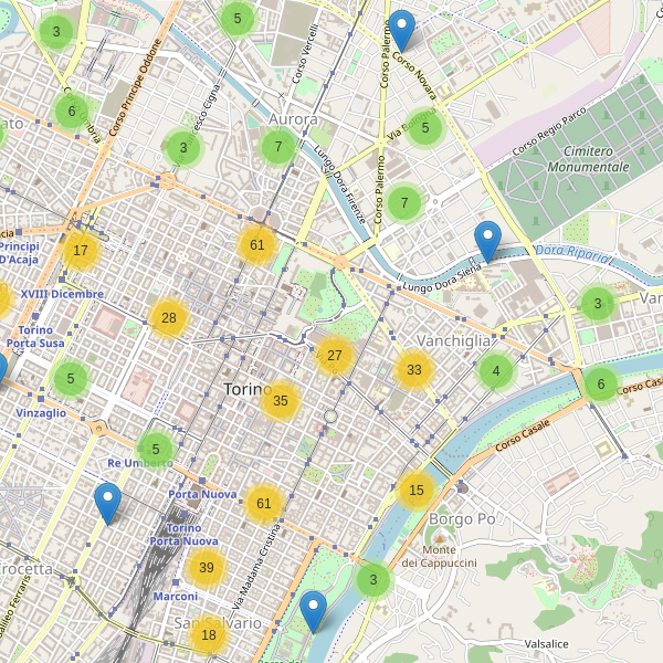 Thumbnail mappa ristoranti di Torino