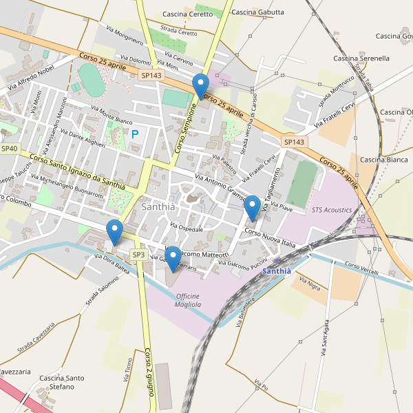 Thumbnail mappa supermercati di Santhià