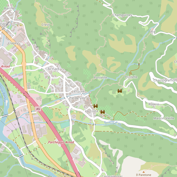 Thumbnail mappa stradale di Arnad