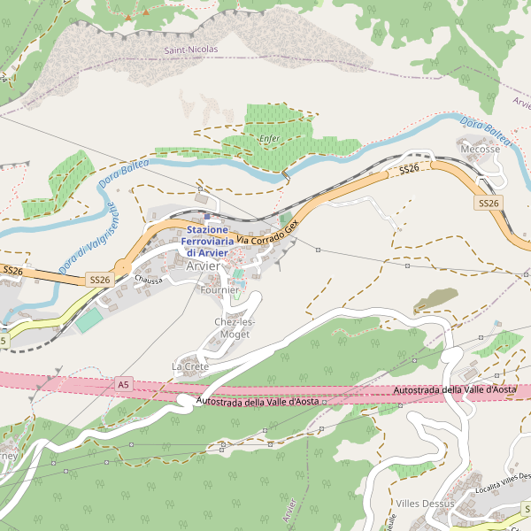 Thumbnail mappa stradale di Arvier