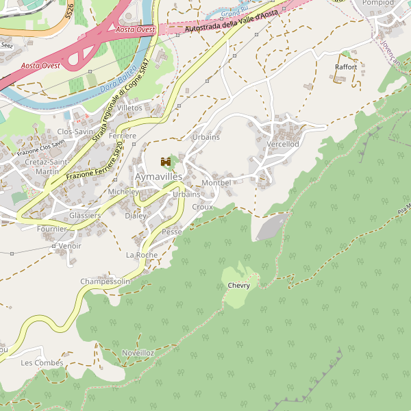 Thumbnail mappa stradale di Aymavilles