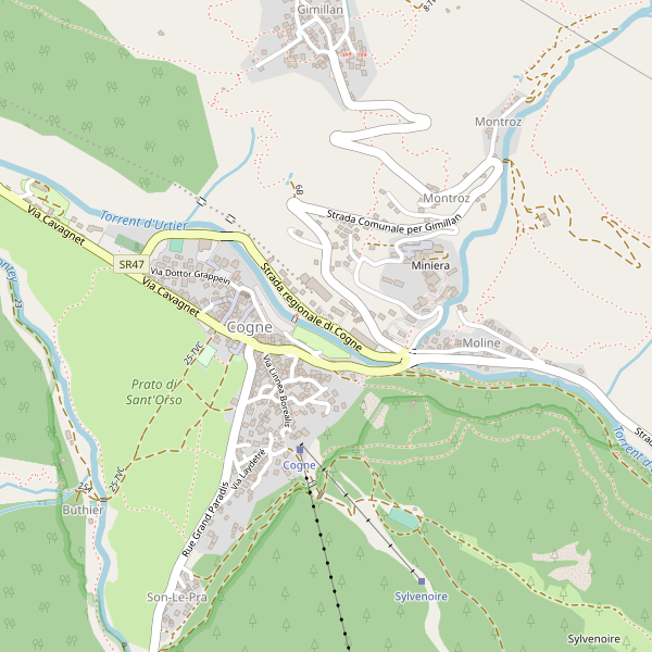 Thumbnail mappa stradale di Cogne