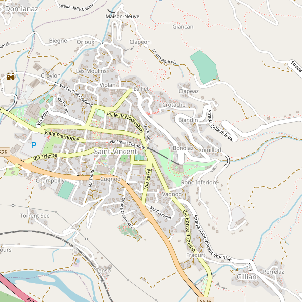 Thumbnail mappa stradale di Saint-Vincent