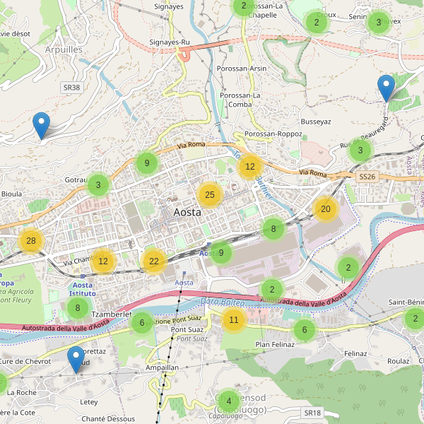 Thumbnail mappa parcheggi di Aosta