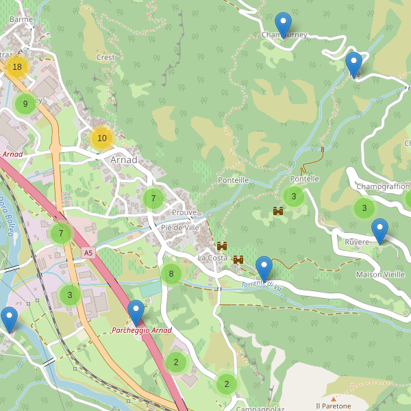Thumbnail mappa parcheggi di Arnad