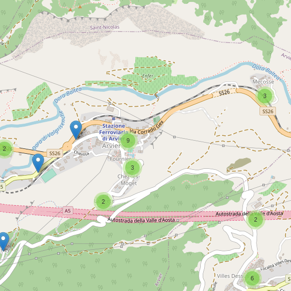 Thumbnail mappa parcheggi di Arvier