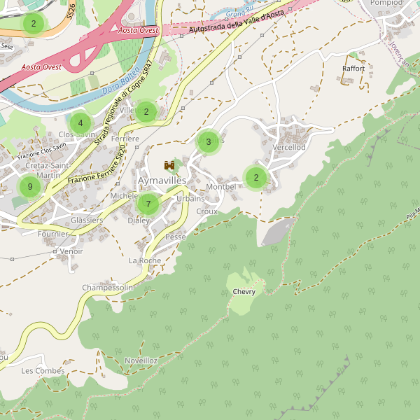 Thumbnail mappa parcheggi di Aymavilles