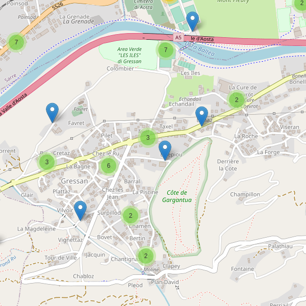 Thumbnail mappa parcheggi di Gressan