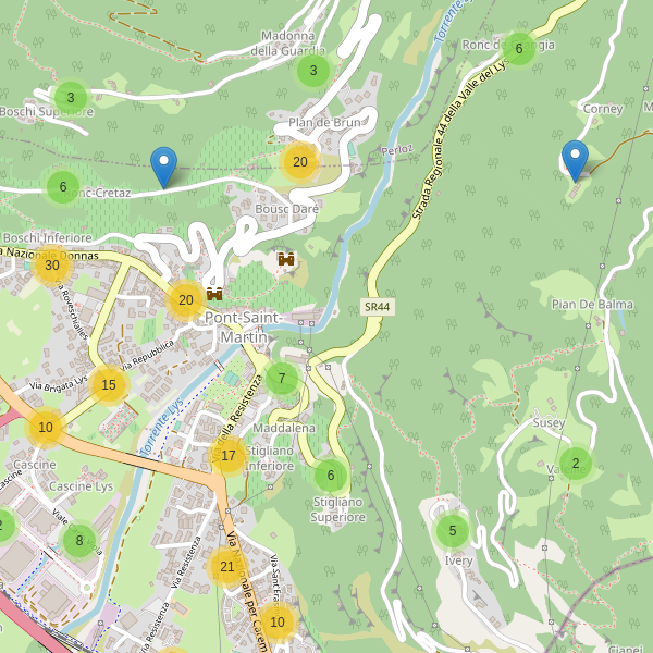 Thumbnail mappa parcheggi di Pont-Saint-Martin