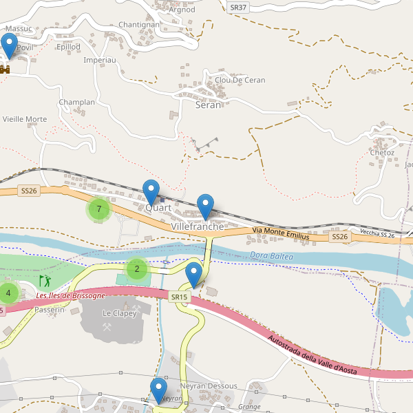 Thumbnail mappa parcheggi di Quart