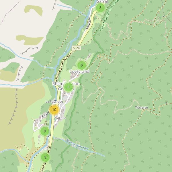 Thumbnail mappa parcheggi di Rhemes-Saint-Georges