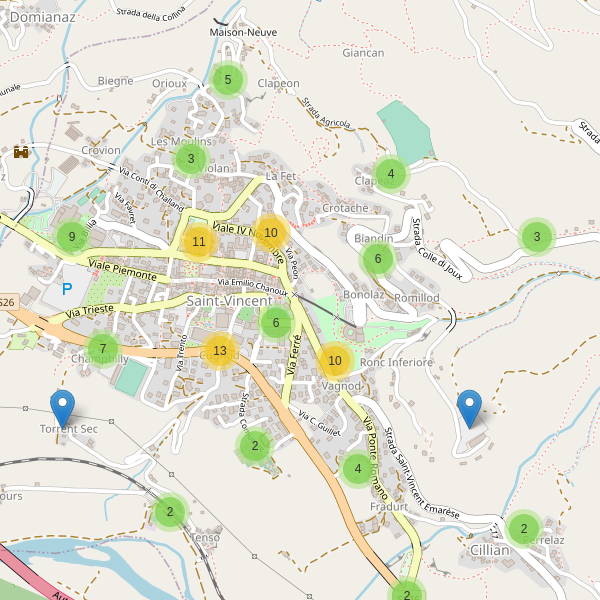 Thumbnail mappa parcheggi di Saint-Vincent