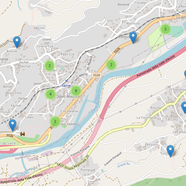 Thumbnail mappa parcheggi di Sarre