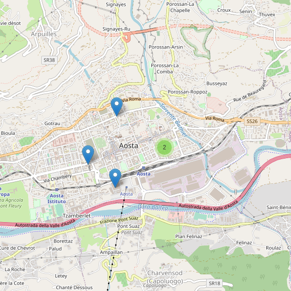 Thumbnail mappa supermercati di Aosta