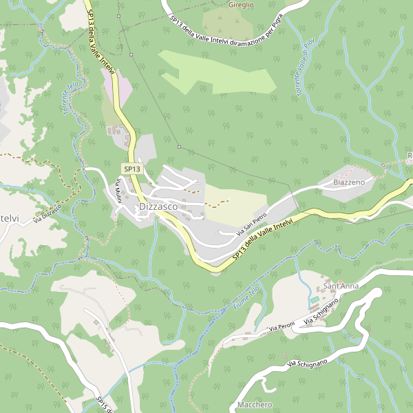 Thumbnail mappa stradale di Dizzasco