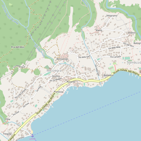 Thumbnail mappa stradale di Mezzegra