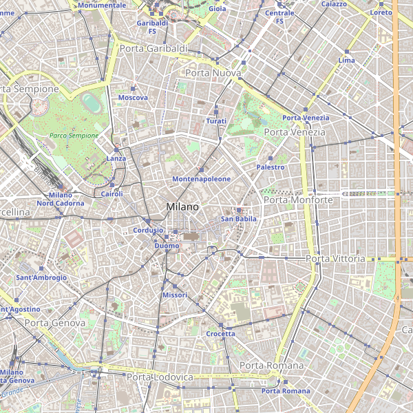Thumbnail mappa stazionibus di Milano